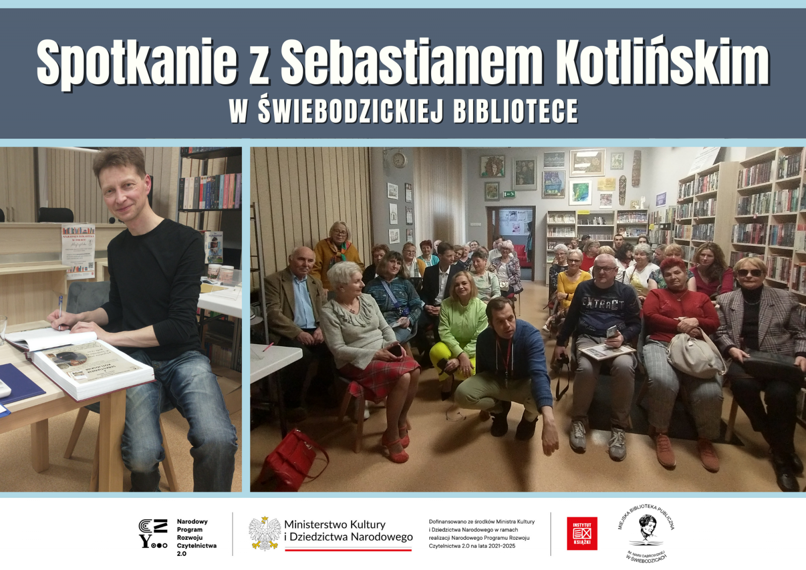 Spotkanie z Sebastianem Kotlińskim w świebodzickiej bibliotece