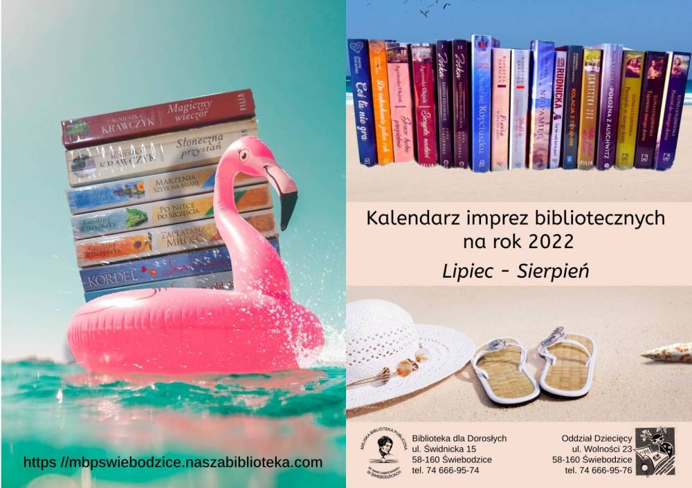Kalendarz imprez bibliotecznych na rok 2022 lipiec-sierpień