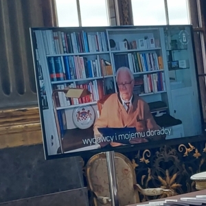 Książe Bolko von Pless w czasie wirtualnego spotkania w czasie promocji książki na Zamku Książ w dn. 28.06.22